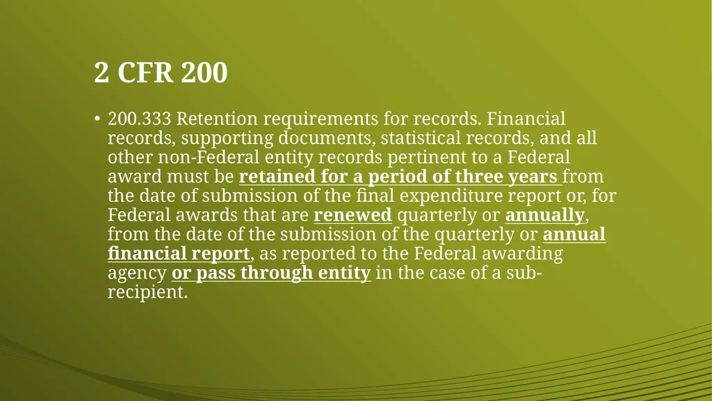 Financial & Administrative Standards Definition: 2 - slide 5 of 24