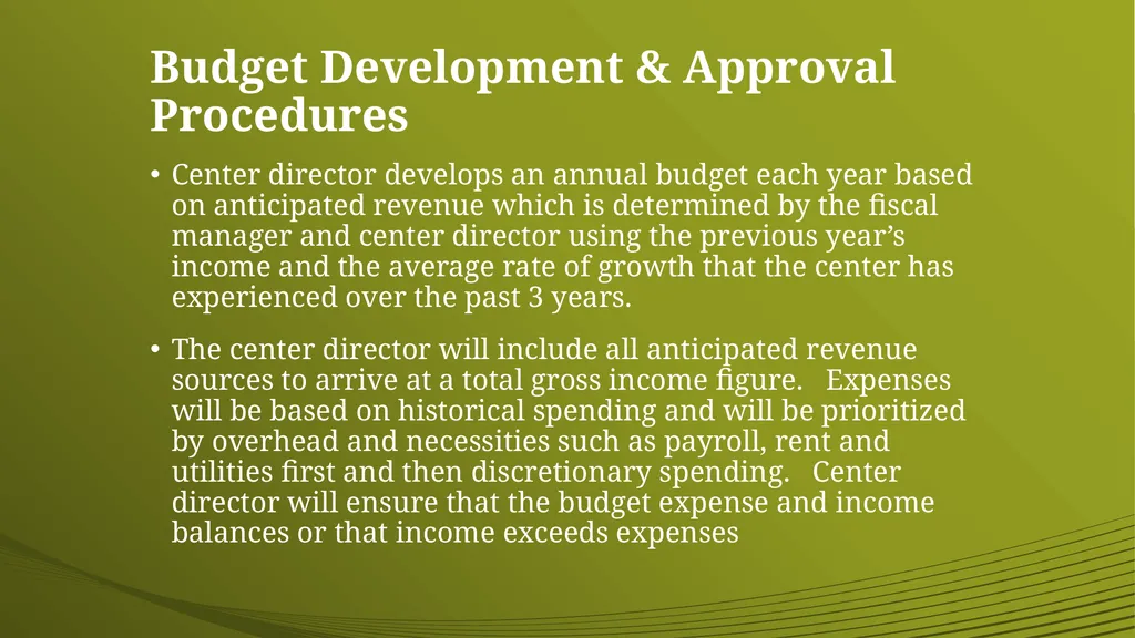 Financial & Administrative Standards Definition: 2 - slide 19 of 24
