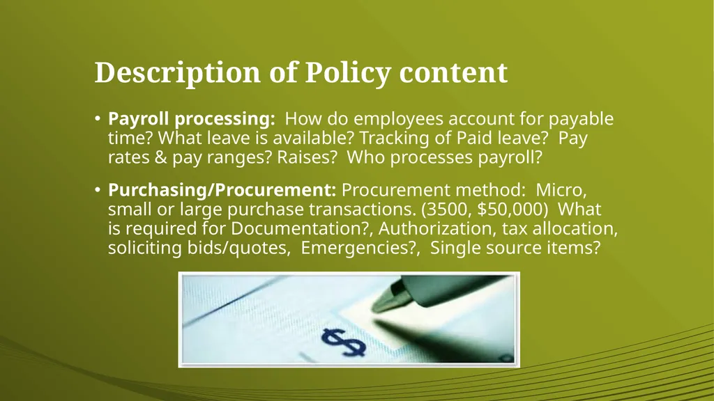 Financial & Administrative Standards Definition: 2 - slide 21 of 24