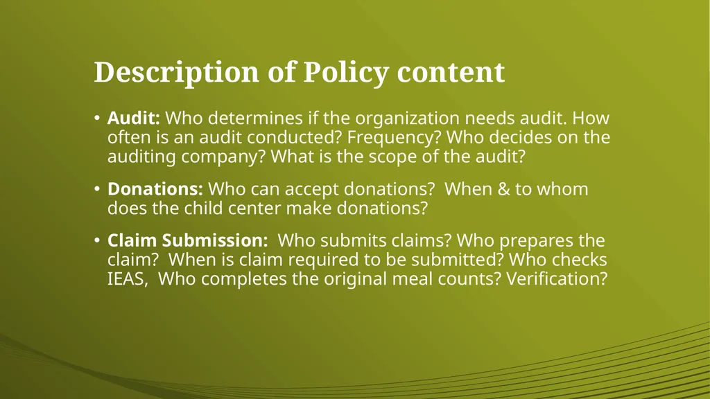 Financial & Administrative Standards Definition: 2 - slide 23 of 24