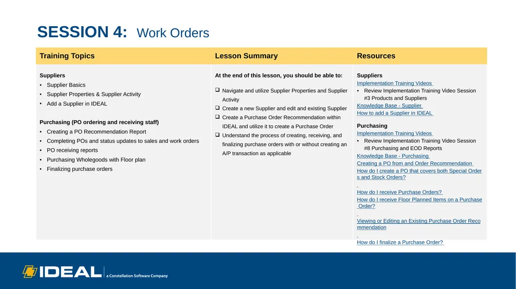Core Training Topics and Resources SESSION 1: - slide 5 of 5