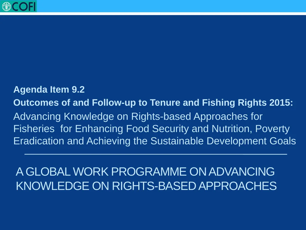 a global work programme on advancing knowledge on