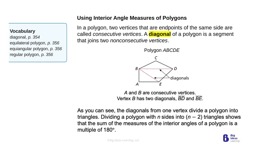 Lesson 7.1 Angles of Polygons Learning Target: - slide 3 of 14