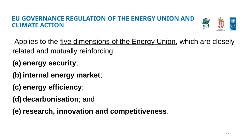 Establishing transparency framework for the - slide 21 of 32