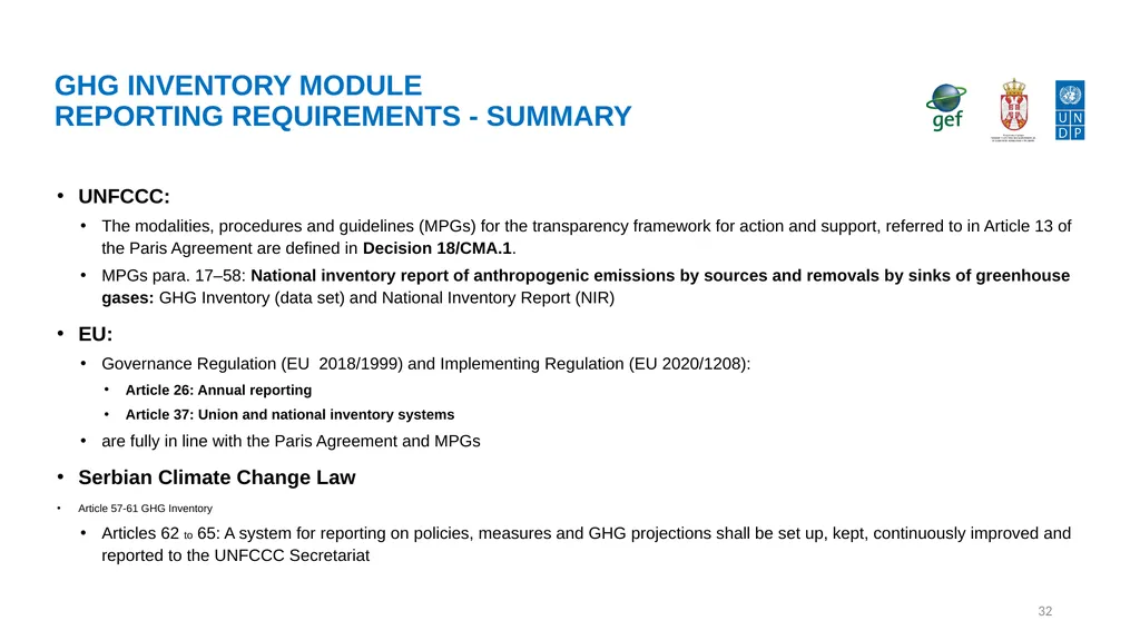 Establishing transparency framework for the - slide 32 of 32
