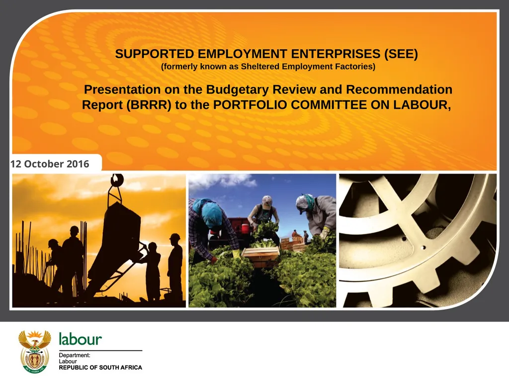 1 SUPPORTED EMPLOYMENT ENTERPRISES (SEE) (formerly - slide 1 of 19