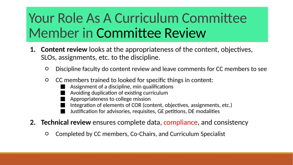 Yuba College Curriculum Committee Training: Basic - slide 11 of 21