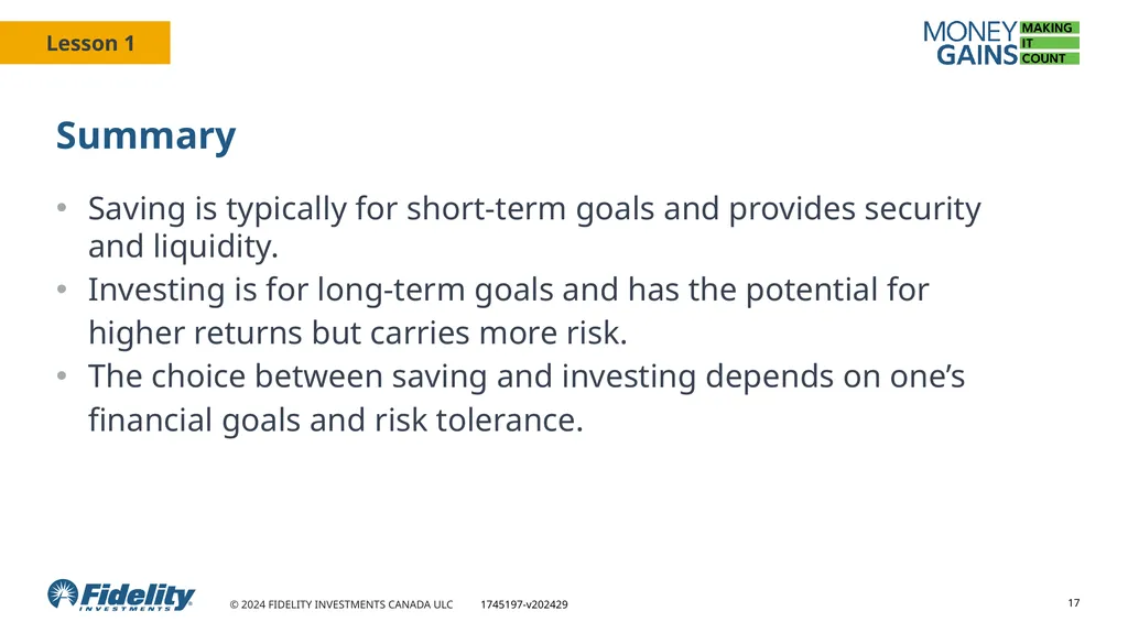 The difference between saving and investing 1 Why - slide 17 of 21