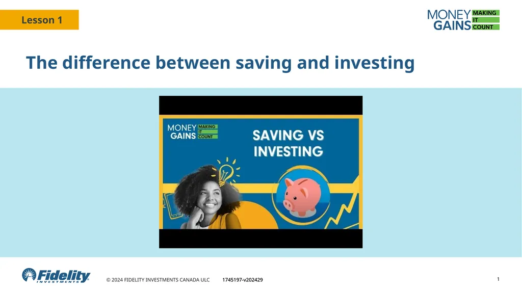 The difference between saving and investing 1 Why - slide 1 of 21