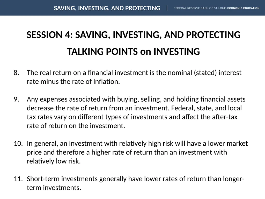 SESSION 4: SAVING, INVESTING, AND PROTECTING - slide 9 of 18