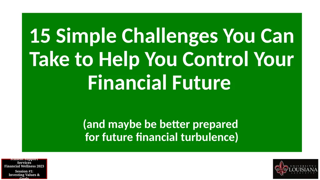 STUDENT SUPPORT SERVICES FINANCIAL WELLNESS SERIES - slide 39 of 64