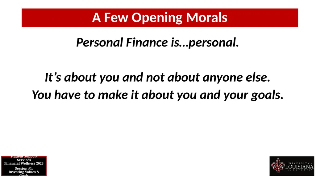 STUDENT SUPPORT SERVICES FINANCIAL WELLNESS SERIES - slide 13 of 64