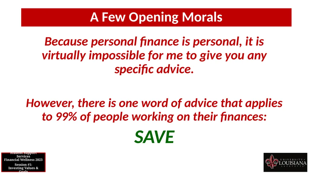 STUDENT SUPPORT SERVICES FINANCIAL WELLNESS SERIES - slide 15 of 64