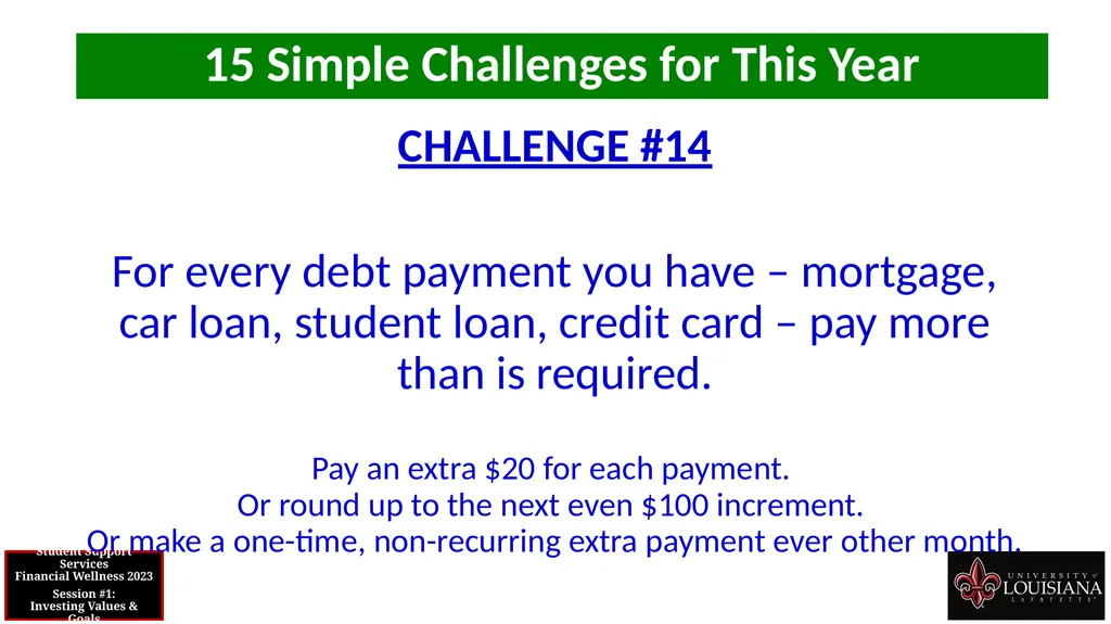 STUDENT SUPPORT SERVICES FINANCIAL WELLNESS SERIES - slide 56 of 64