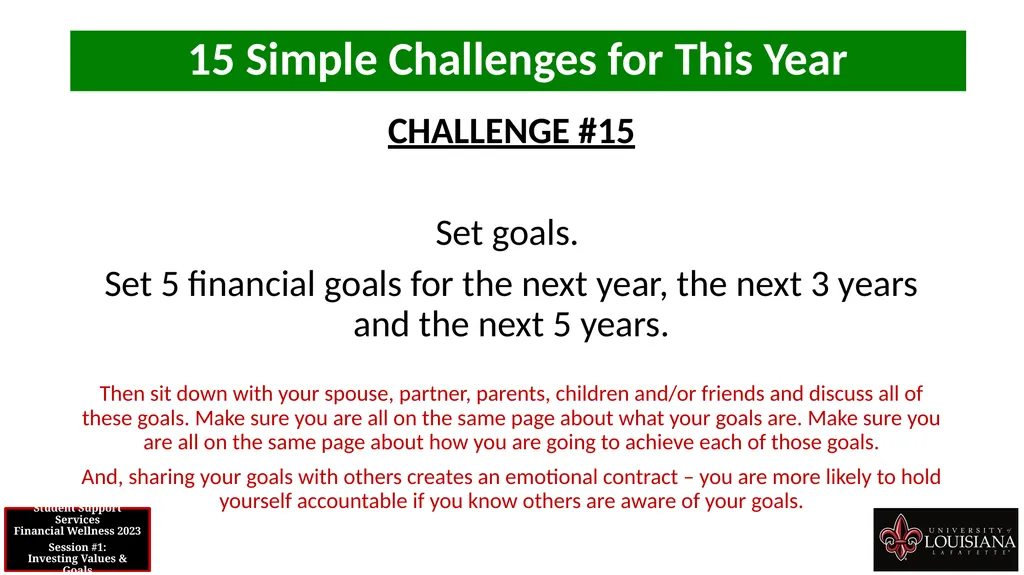 STUDENT SUPPORT SERVICES FINANCIAL WELLNESS SERIES - slide 59 of 64
