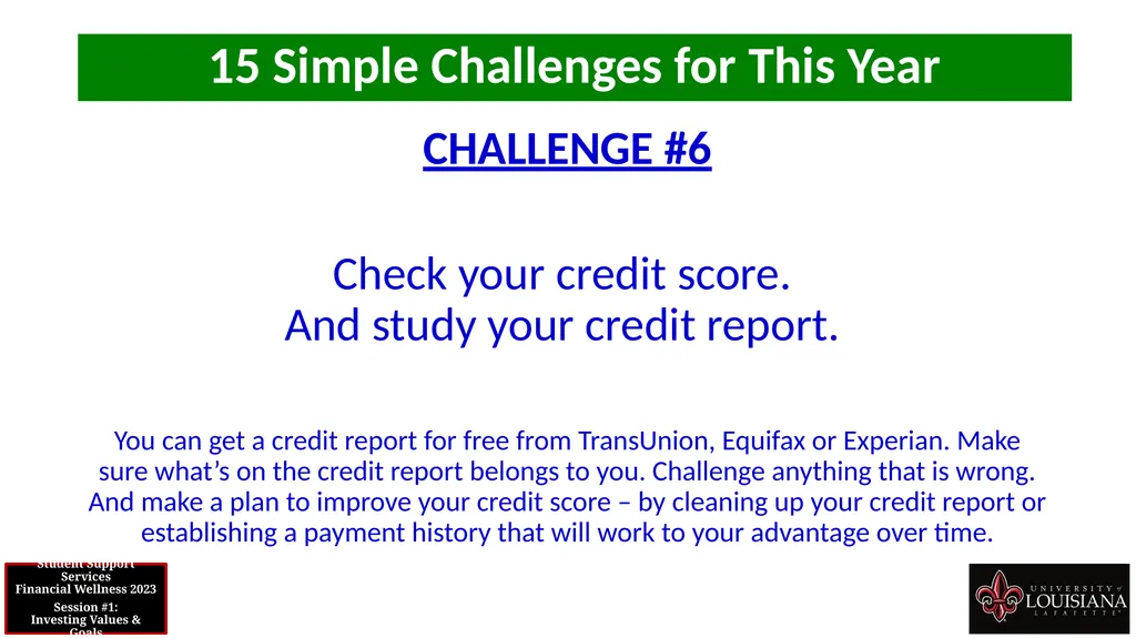 STUDENT SUPPORT SERVICES FINANCIAL WELLNESS SERIES - slide 46 of 64