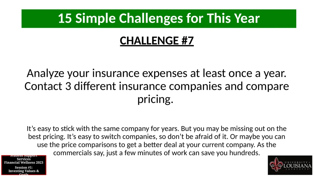 STUDENT SUPPORT SERVICES FINANCIAL WELLNESS SERIES - slide 48 of 64