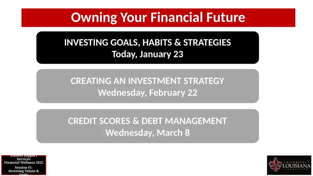 STUDENT SUPPORT SERVICES FINANCIAL WELLNESS SERIES - slide 3 of 64
