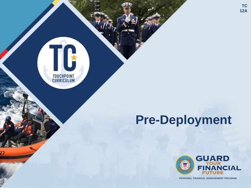 Pre-Deployment TC 12A Agenda Pre-Deployment