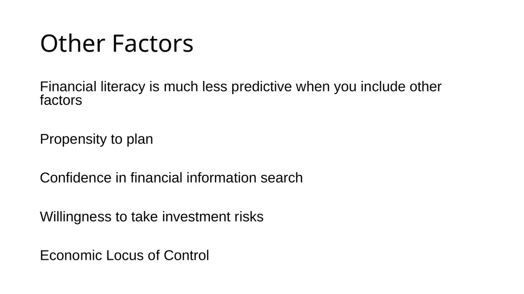 Financial Literacy and Behavior Change Helen - slide 35 of 39