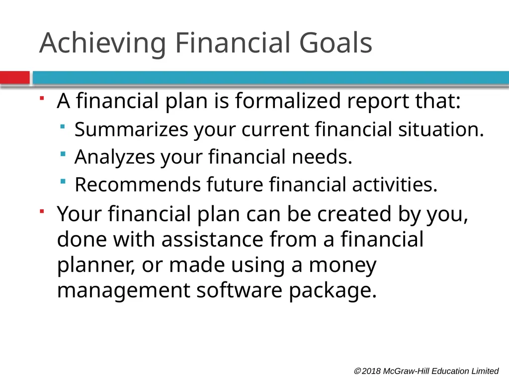 Personal Financial Planning: An Introduction  - slide 20 of 30