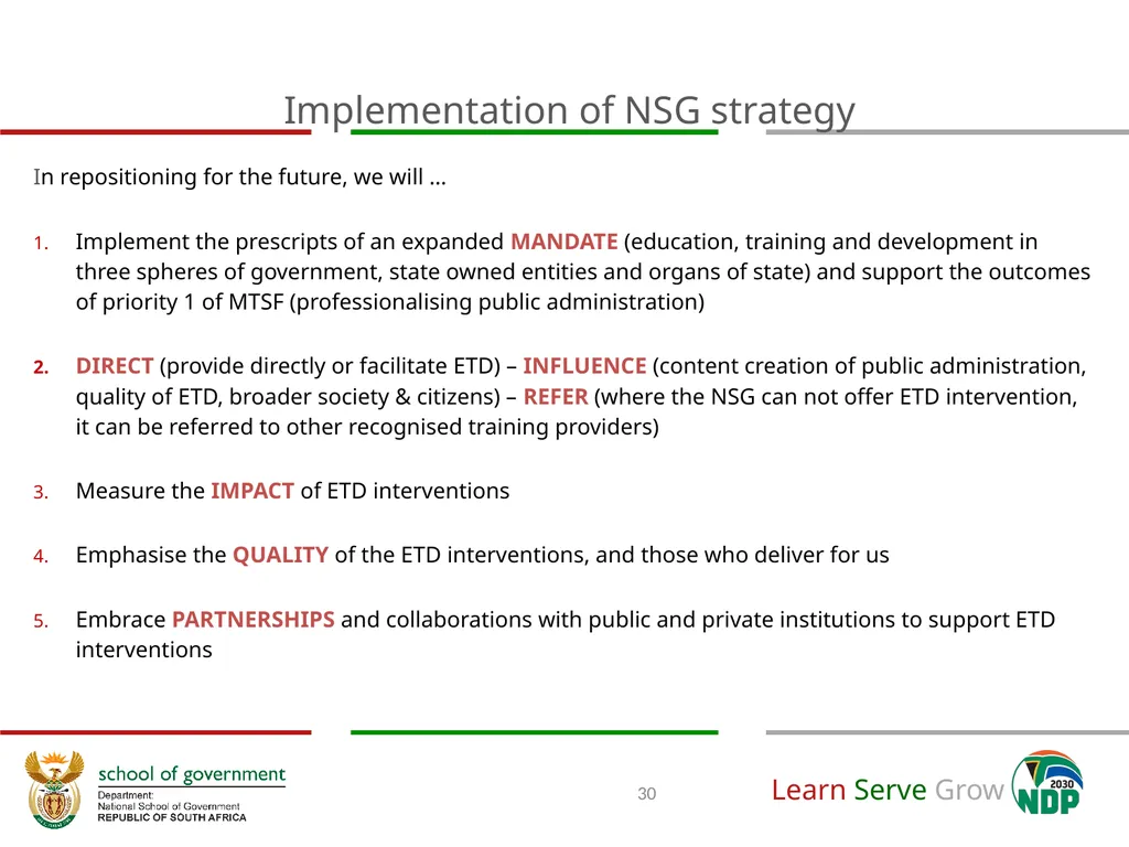 Adjustment to Budget Vote & Revised APP (2020/21) - slide 30 of 46