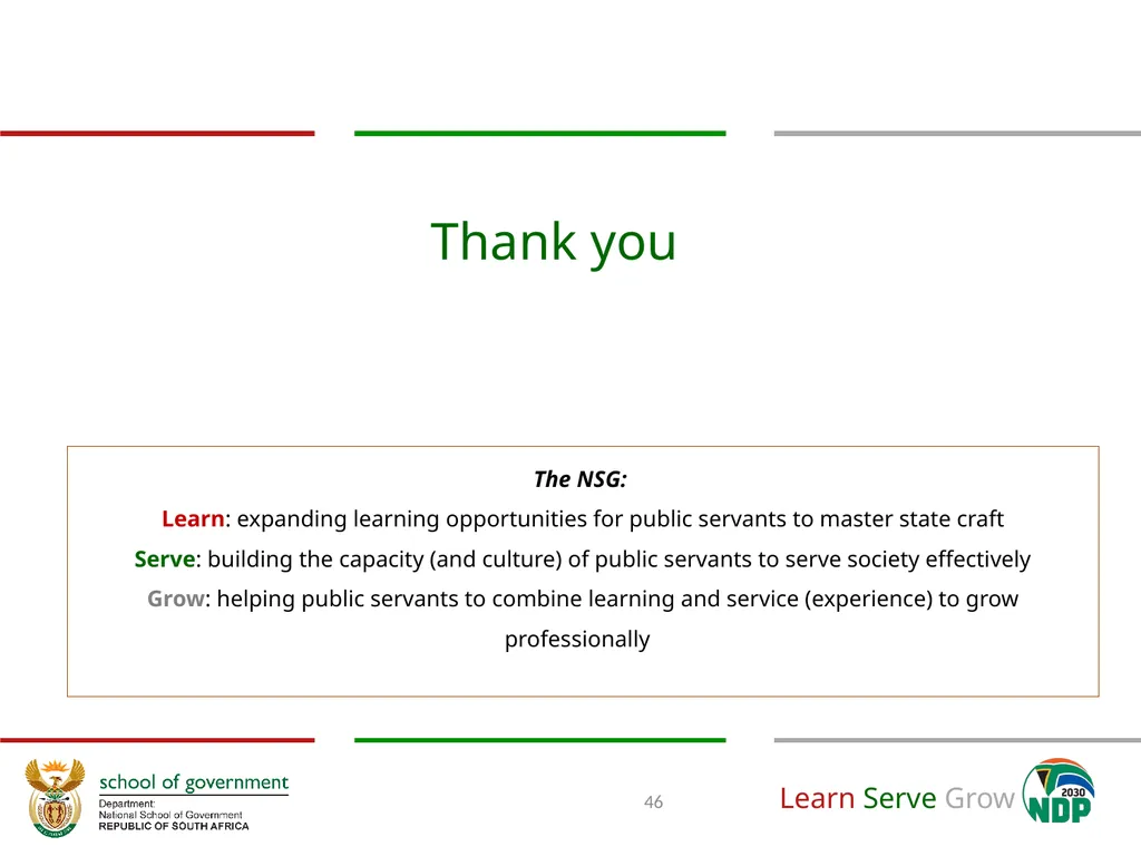 Adjustment to Budget Vote & Revised APP (2020/21) - slide 46 of 46