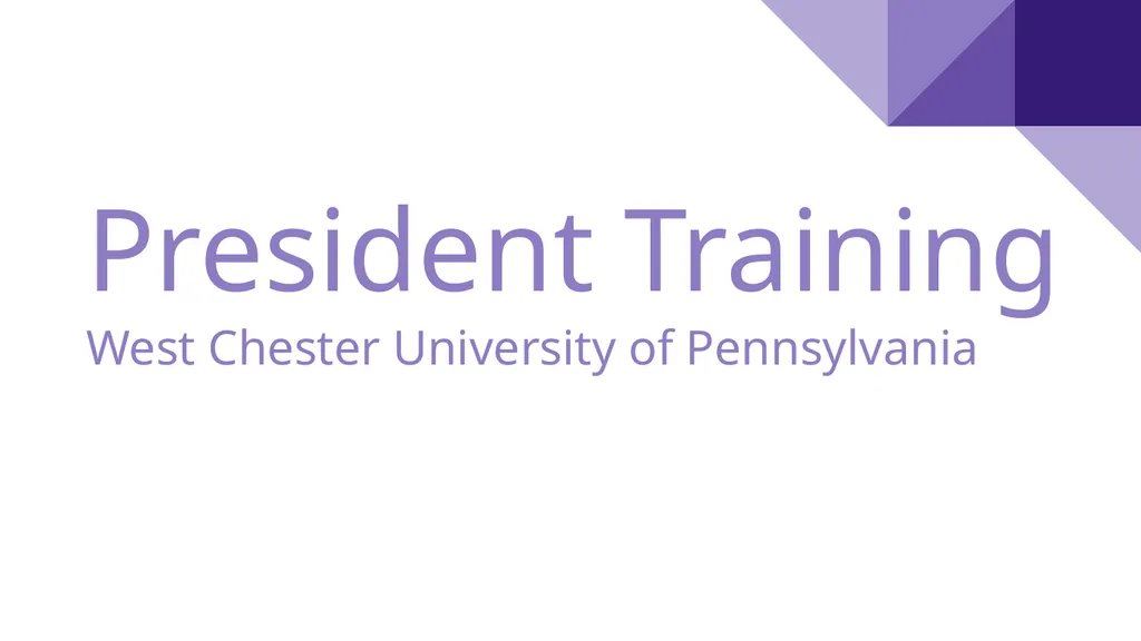 President Training West Chester University of