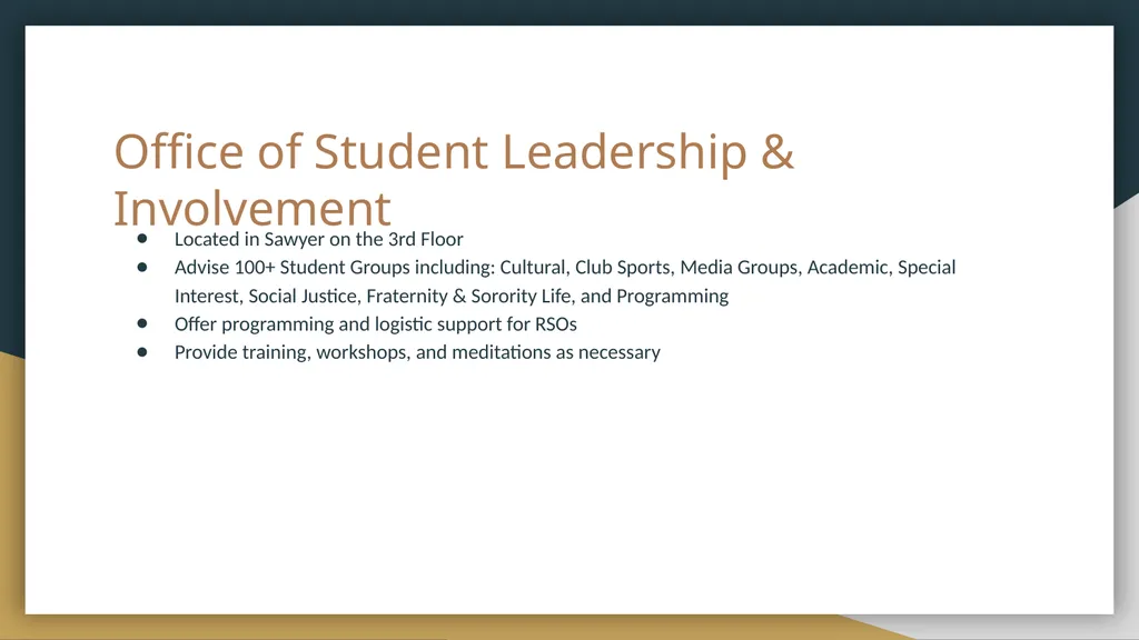 Programming 101 For Student Organization Advisors - slide 2 of 13