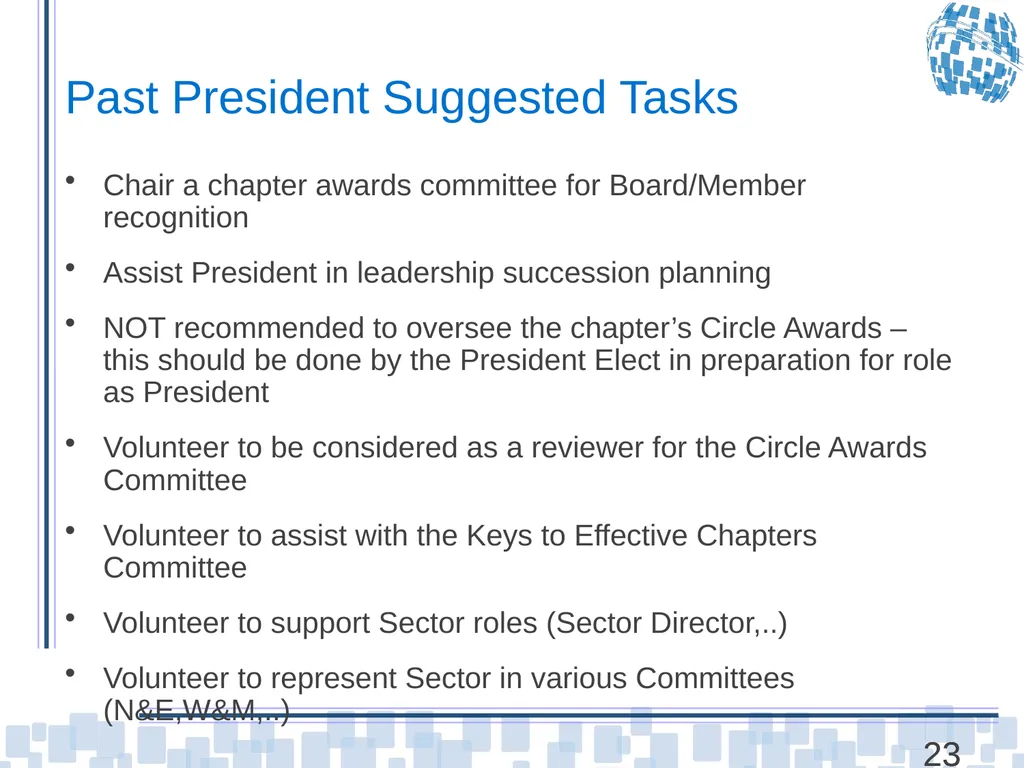 Chapter Leader Training Unit 3 – Chapters and - slide 23 of 27