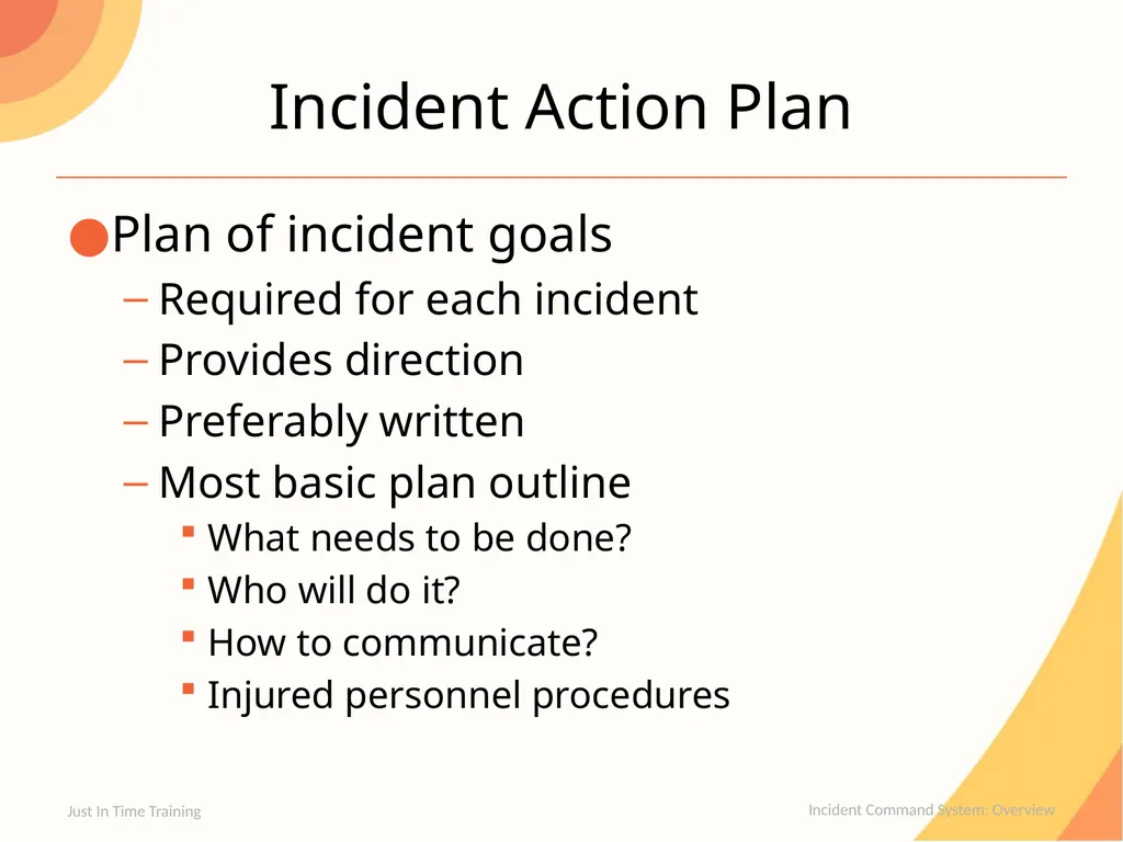 Incident Command System Overview Incident Command - slide 12 of 22