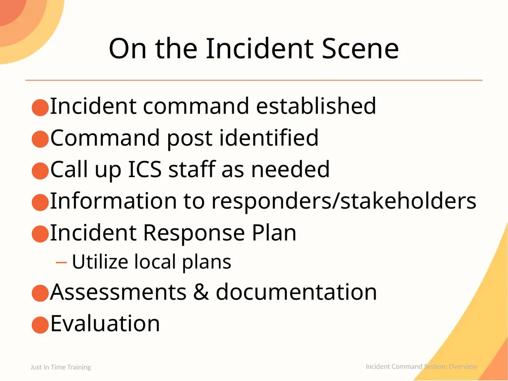 Incident Command System Overview Incident Command - slide 19 of 22