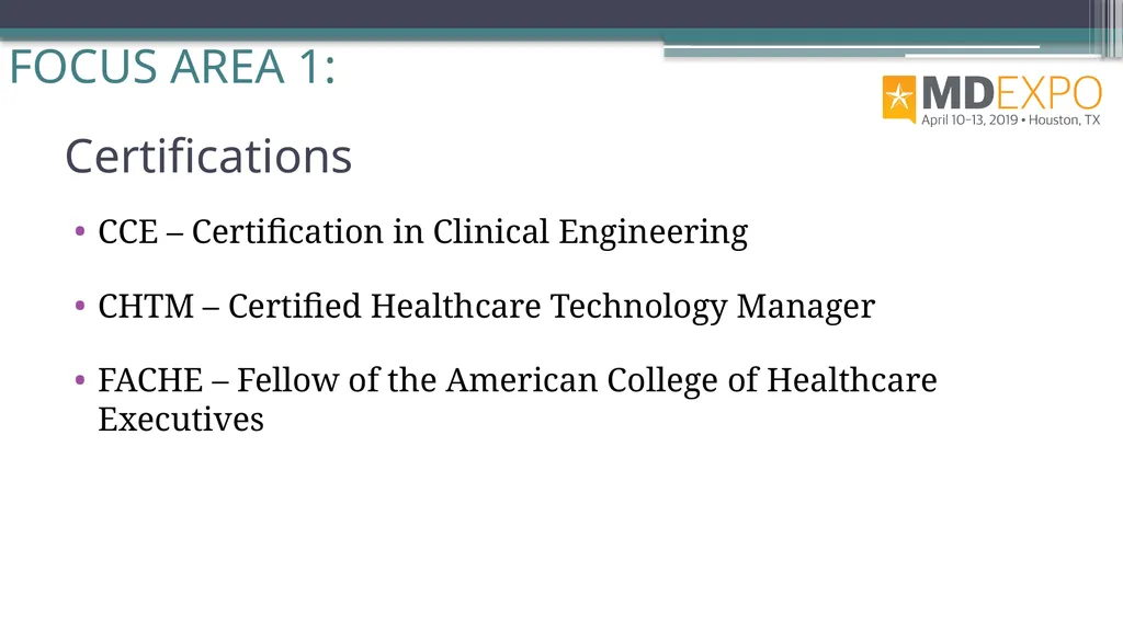 From HTM to C-Suite Rehman Syed, BE, MS, CBET, CCE - slide 17 of 64