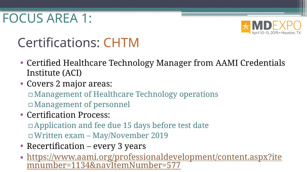 From HTM to C-Suite Rehman Syed, BE, MS, CBET, CCE - slide 19 of 64