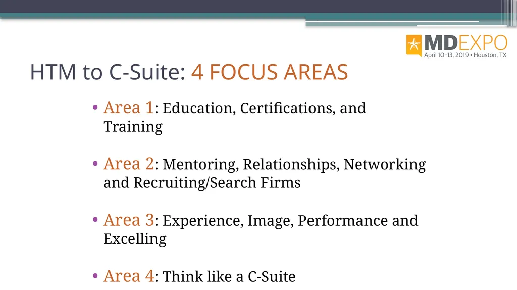 From HTM to C-Suite Rehman Syed, BE, MS, CBET, CCE - slide 13 of 64