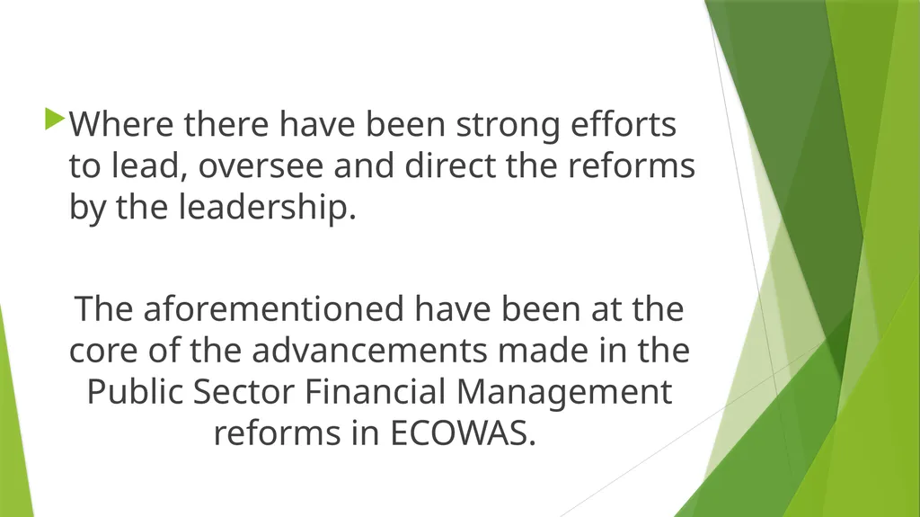 PUBLIC SECTOR FINANCIAL MANAGEMENT REFORM: THE - slide 5 of 28