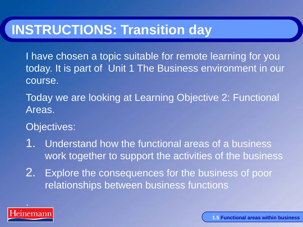 HSFC Transition Day This sample lesson is for - slide 5 of 23