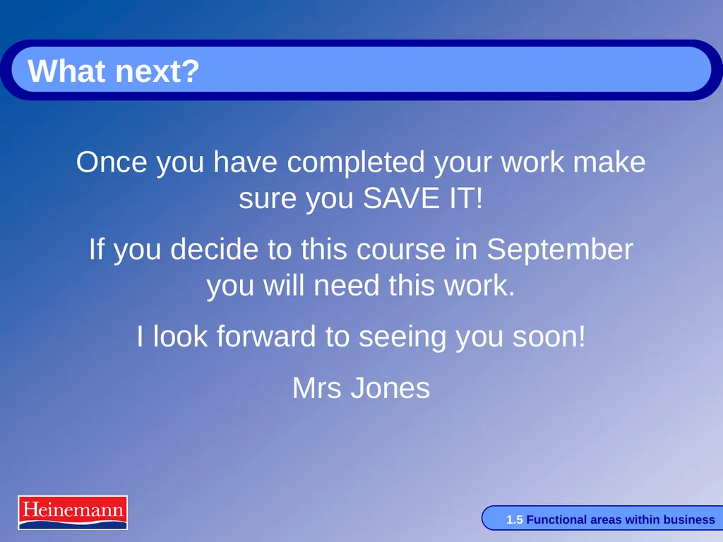 HSFC Transition Day This sample lesson is for - slide 22 of 23
