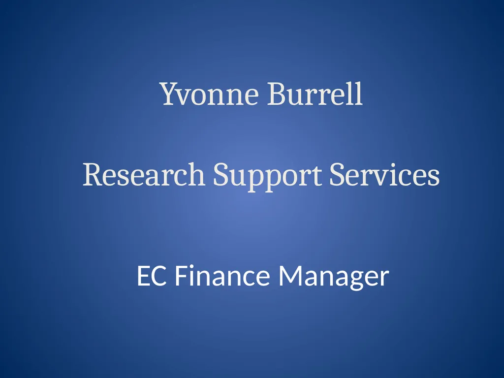 Yvonne Burrell Research Support Services EC