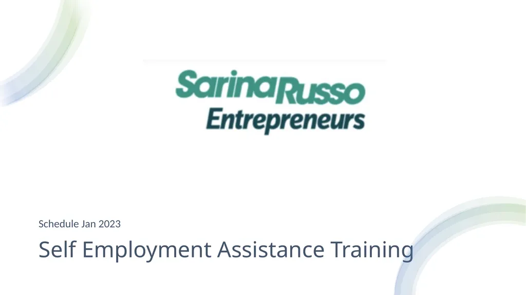 Self Employment Assistance Training Schedule Jan - slide 1 of 6