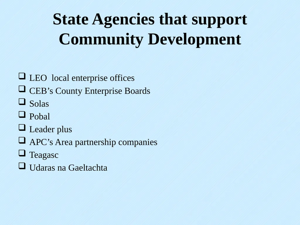 Community Development What is community - slide 6 of 13