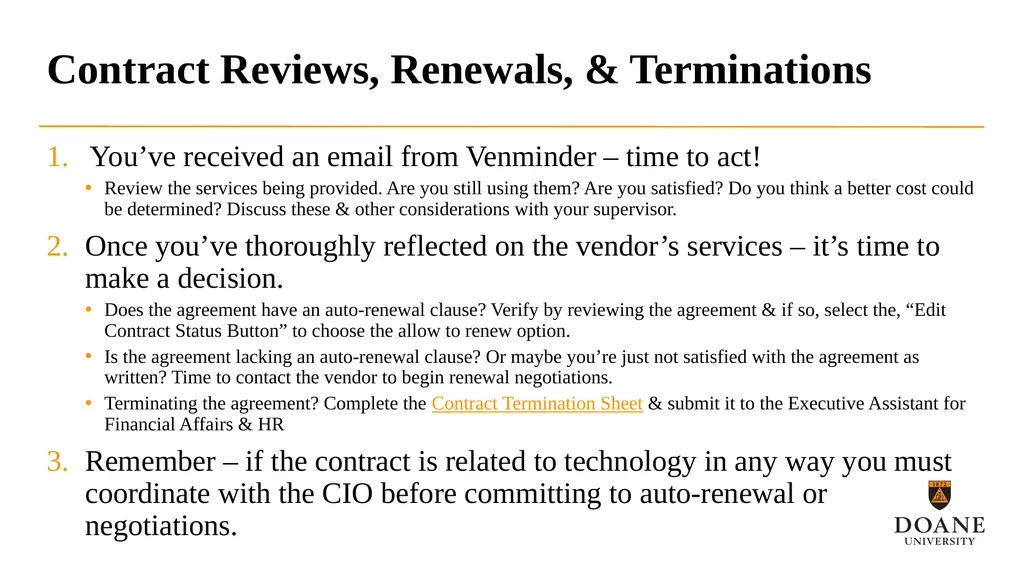 So, You’re a Contract Manager… New Contract - slide 4 of 6