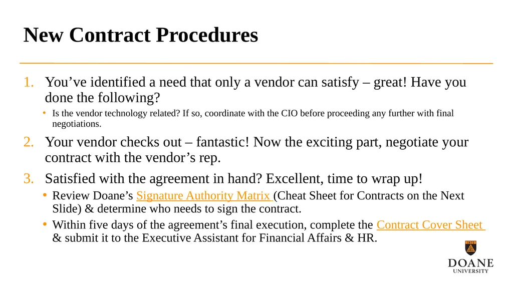 So, You’re a Contract Manager… New Contract - slide 2 of 6