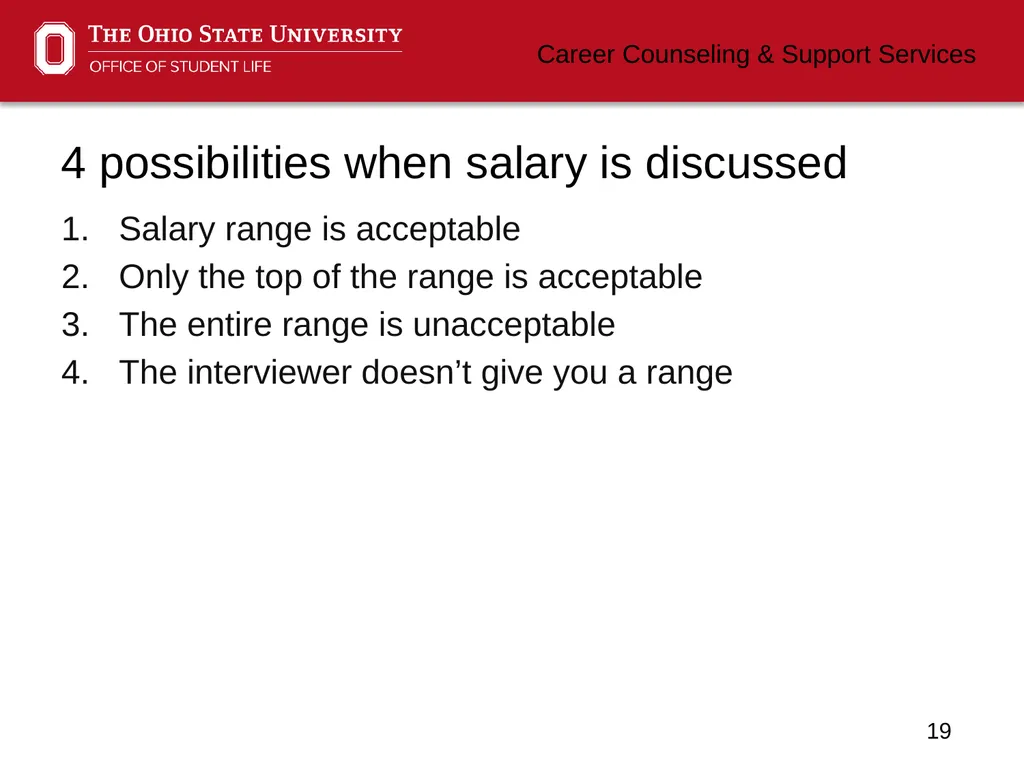Negotiating Career Counseling and Support Services - slide 19 of 34