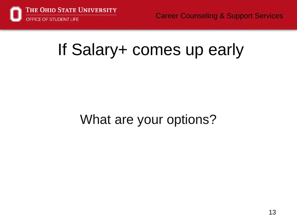 Negotiating Career Counseling and Support Services - slide 13 of 34