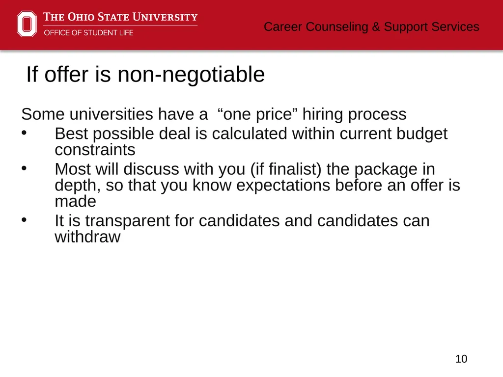 Negotiating Career Counseling and Support Services - slide 10 of 34