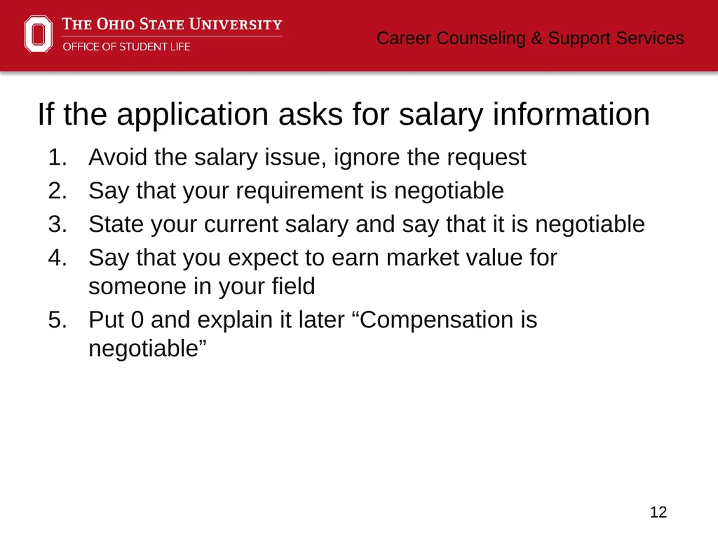 Negotiating Career Counseling and Support Services - slide 12 of 34
