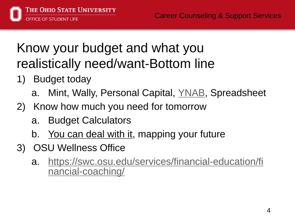 Negotiating Career Counseling and Support Services - slide 4 of 34