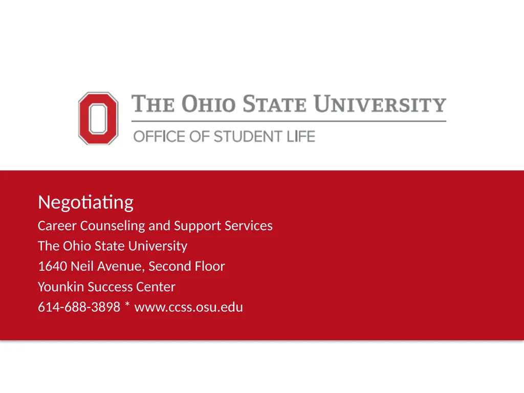 Negotiating Career Counseling and Support Services - slide 1 of 34