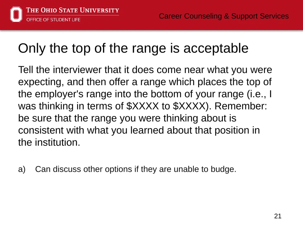Negotiating Career Counseling and Support Services - slide 21 of 34